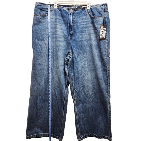 Wide Leg Mid Rise Blue Denim Jeans Size 22 Future Collective Womens Casual - Picture 6 of 10